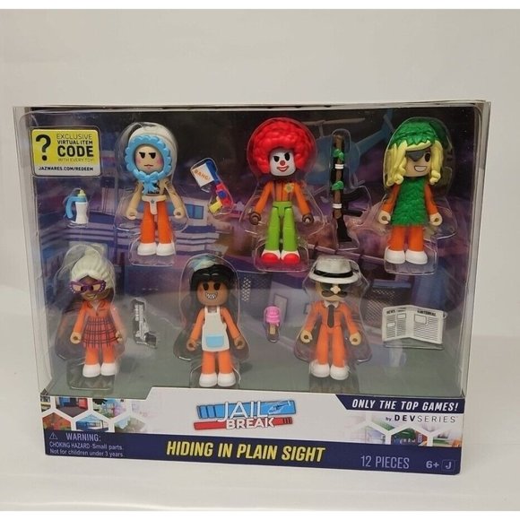 Roblox DEVSERIES Jailbreak Hiding In Plain Sight 6 Action Figures Virtual Code - Picture 1 of 4